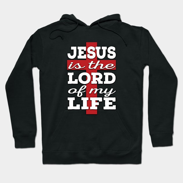 Jesus is Lord (white and red) Hoodie by VinceField